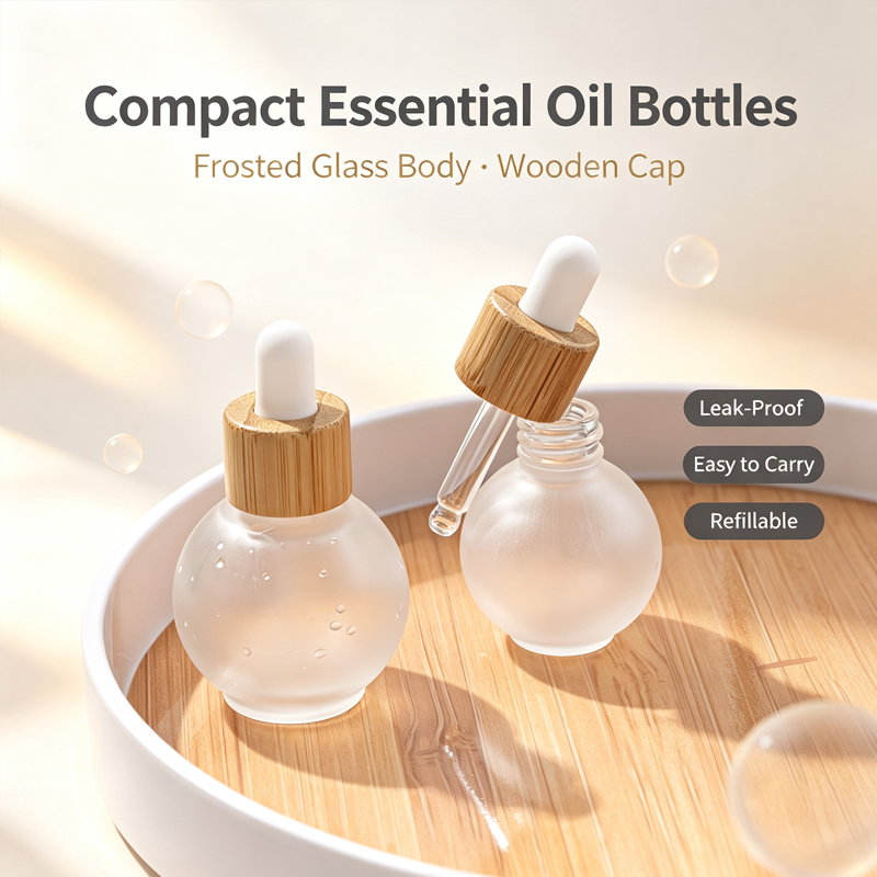 Luxury Skincare Packaging - Botol kaca penetes berbentuk bola 20/30ml,